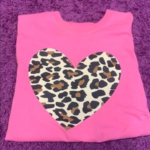 Pink cheetah heart shirt